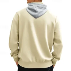 New OUKU Men's Hoodie Quarter Zip Hoodie Fleece Hoodie Apricot Black White Wine Red Hooded Half Zip Plain Pocket Sports & Outdoor Daily Holiday Polyester Streetwear Basic Casual Fall & Winter Clothing Apparel