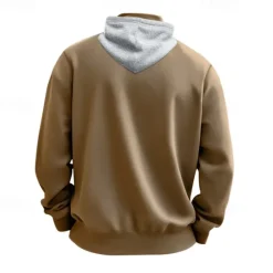 New OUKU Men's Hoodie Quarter Zip Hoodie Fleece Hoodie Apricot Black White Wine Red Hooded Half Zip Plain Pocket Sports & Outdoor Daily Holiday Polyester Streetwear Basic Casual Fall & Winter Clothing Apparel
