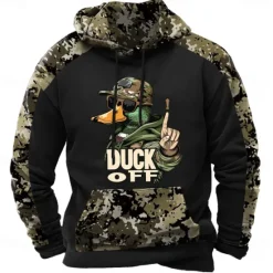 Discount OUKU Men's Hoodie Sweatshirt Black Green Hooded Camouflage Camo / Camouflage 3D Print Vintage Cool Fall Winter Clothing Apparel Hoodies Sweatshirts