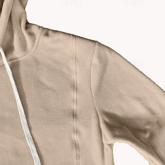 Clearance OUKU Men's Hoodie Sweatshirt Polar Fleece Black Army Green Khaki Dark Gray Light Blue Hooded Plain Drawstring Ribbed Front Pocket Sports & Outdoor Daily Holiday Polyester Streetwear Basic Casual Fall