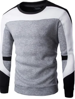 Hot OUKU Men's Hoodie Sweatshirt Pullover Hoodie Sweatshirt Black White Navy Blue Gray Crew Neck Hooded Color Block Graffiti Print Going out Streetwear Urban Cotton Streetwear Casual Hip Hop Spring Winter