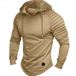 Sale OUKU Men's Hoodie Tactical Black White Wine Army Green Khaki Hooded Plain Sports & Outdoor Daily Holiday Polyester Streetwear Cool Casual Cross-Seasons Fall & Winter Clothing Apparel Hoodies Sweatshirts