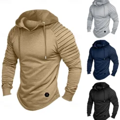 Sale OUKU Men's Hoodie Tactical Black White Wine Army Green Khaki Hooded Plain Sports & Outdoor Daily Holiday Polyester Streetwear Cool Casual Cross-Seasons Fall & Winter Clothing Apparel Hoodies Sweatshirts