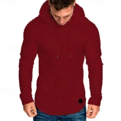 Sale OUKU Men's Hoodie Tactical Black White Wine Army Green Khaki Hooded Plain Sports & Outdoor Daily Holiday Polyester Streetwear Cool Casual Cross-Seasons Fall & Winter Clothing Apparel Hoodies Sweatshirts