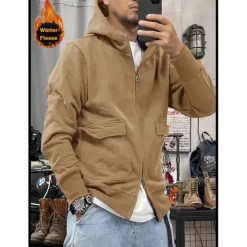 Outlet OUKU Men's Hoodie Tactical Hoodie Black Blue Khaki Dark Gray Hooded Plain Sports & Outdoor Sports Streetwear non-printing Designer Basic Casual Winter Clothing Apparel Hoodies Sweatshirts Long Sleeve