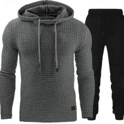Best OUKU Men's Hoodie Tracksuit Sweatsuit Apricot Black White Army Green Red Hooded Plain 2 Piece Sports & Outdoor Daily Holiday Streetwear Basic Casual Spring & Fall Clothing Apparel Hoodies Sweatshirts