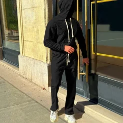 Best OUKU Men's Hoodie Tracksuit Sweatsuit Black White Army Green Khaki Dark Gray Hooded Plain Drawstring 2 Piece Front Pocket Sports & Outdoor Daily Holiday Streetwear Basic Casual Spring & Fall Clothing