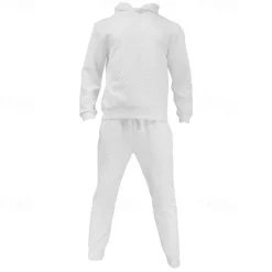 Clearance OUKU Men's Hoodie Tracksuit Sweatsuit Black White Army Green Khaki Gray Hooded Plain Jacquard 2 Piece Sports & Outdoor Daily Holiday Polyester Streetwear Basic Casual Spring & Fall Clothing Apparel