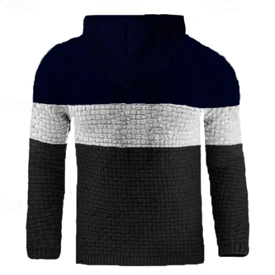 Hot OUKU Men's Hoodie Waffle Hoodies White Yellow Army Green Red Navy Blue Hooded Color Block Patchwork Ribbed Textured Sports & Outdoor Daily Holiday Polyester Streetwear Basic Casual Spring & Fall Clothing