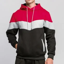 Best OUKU Men's Hoodie White Yellow Army Green Red Orange Hooded Color Block Patchwork Pocket Sports & Outdoor Daily Holiday Streetwear Basic Casual Spring & Fall Clothing Apparel Hoodies Sweatshirts