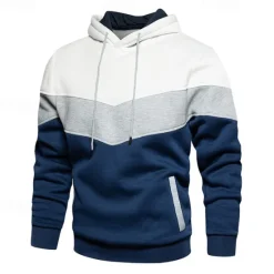 Best OUKU Men's Hoodie White Yellow Army Green Red Orange Hooded Color Block Patchwork Pocket Sports & Outdoor Daily Holiday Streetwear Basic Casual Spring & Fall Clothing Apparel Hoodies Sweatshirts