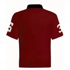 New OUKU Men's Horse Text / Number Zip Polo Short Sleeve Turndown Sporty Casual / Sporty Sports & Outdoor Athleisure Casual Daily 3D Print Summer Black Red Green