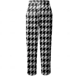 Best OUKU Men's Houndstooth Dress Pants Mid Waist Business Casual Formal Dailywear Zipper Pocket Summer Spring Fall 3D Print Black And White