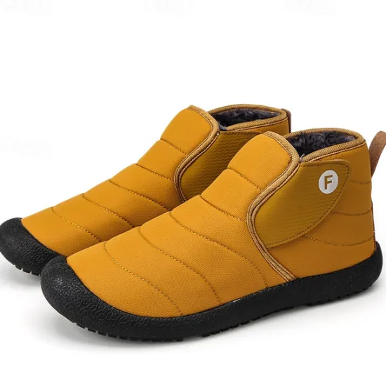 Online OUKU Men's Insulated Winter Snow Boots – Waterproof Slip-On Ankle Boots with Faux Fur Lining, Anti-Slip Sole for Outdoor Hiking & Cold Weather