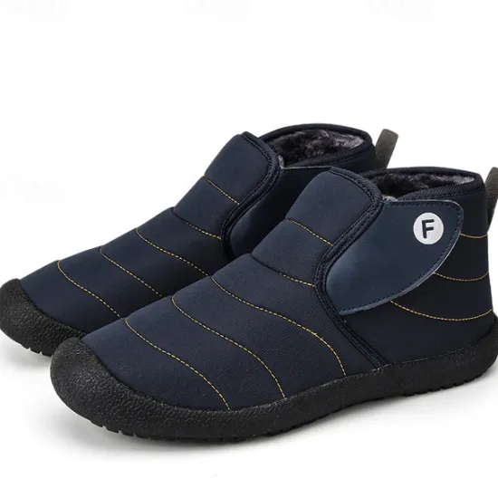 Online OUKU Men's Insulated Winter Snow Boots – Waterproof Slip-On Ankle Boots with Faux Fur Lining, Anti-Slip Sole for Outdoor Hiking & Cold Weather