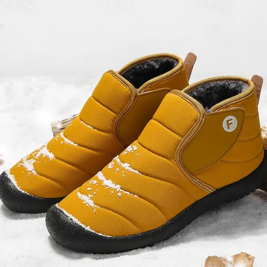 Online OUKU Men's Insulated Winter Snow Boots – Waterproof Slip-On Ankle Boots with Faux Fur Lining, Anti-Slip Sole for Outdoor Hiking & Cold Weather