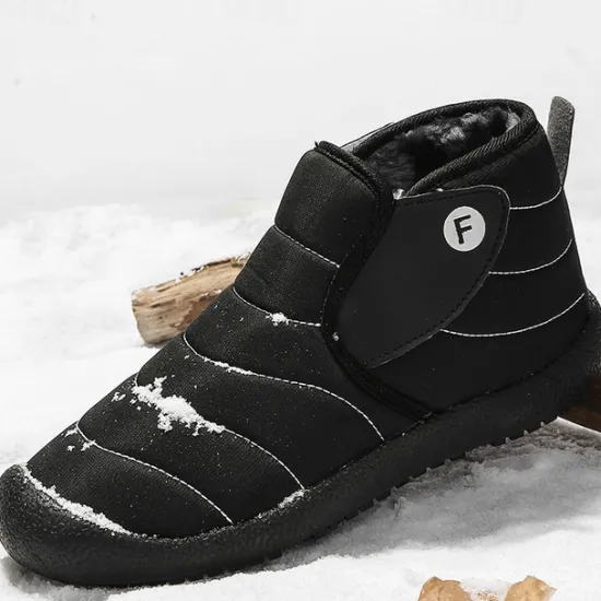 Online OUKU Men's Insulated Winter Snow Boots – Waterproof Slip-On Ankle Boots with Faux Fur Lining, Anti-Slip Sole for Outdoor Hiking & Cold Weather