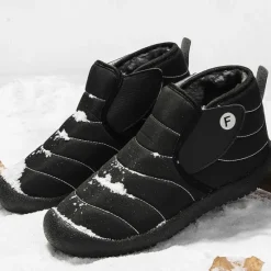 Online OUKU Men's Insulated Winter Snow Boots – Waterproof Slip-On Ankle Boots with Faux Fur Lining, Anti-Slip Sole for Outdoor Hiking & Cold Weather