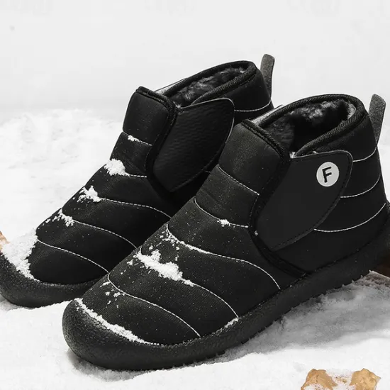 Online OUKU Men's Insulated Winter Snow Boots – Waterproof Slip-On Ankle Boots with Faux Fur Lining, Anti-Slip Sole for Outdoor Hiking & Cold Weather