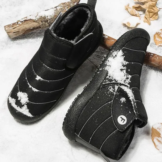Online OUKU Men's Insulated Winter Snow Boots – Waterproof Slip-On Ankle Boots with Faux Fur Lining, Anti-Slip Sole for Outdoor Hiking & Cold Weather