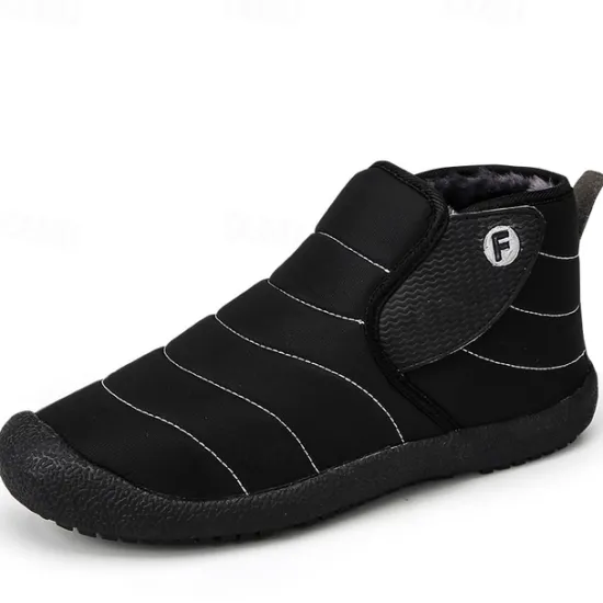 Online OUKU Men's Insulated Winter Snow Boots – Waterproof Slip-On Ankle Boots with Faux Fur Lining, Anti-Slip Sole for Outdoor Hiking & Cold Weather