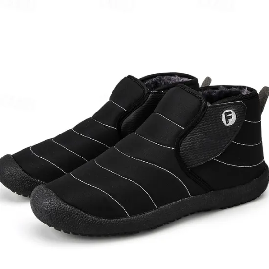 Online OUKU Men's Insulated Winter Snow Boots – Waterproof Slip-On Ankle Boots with Faux Fur Lining, Anti-Slip Sole for Outdoor Hiking & Cold Weather