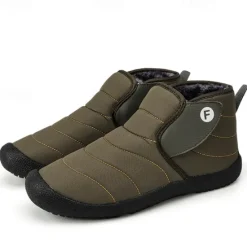 Online OUKU Men's Insulated Winter Snow Boots – Waterproof Slip-On Ankle Boots with Faux Fur Lining, Anti-Slip Sole for Outdoor Hiking & Cold Weather