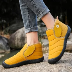 Online OUKU Men's Insulated Winter Snow Boots – Waterproof Slip-On Ankle Boots with Faux Fur Lining, Anti-Slip Sole for Outdoor Hiking & Cold Weather