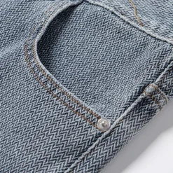 Sale OUKU Men's Jeans Denim Shorts Buttons Pocket Gradient Knee Length Outdoor Vacation Casual Vacation Vintage Blue Grey Micro-elastic
