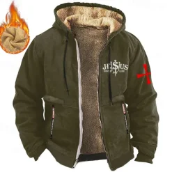 Discount OUKU Men's Jesus Cowboy Sweatshirt Long Sleeve Sweatshirts Hooded Vintage Western Style Sports & Outdoor Vacation Fall & Winter Black Brown Green Clothing Apparel Designer Graphic Print S M L XL XXL XXXL