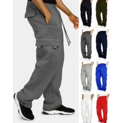 OUKU Men's Joggers Cargo Pants Bottoms Street Athleisure Summer Breathable Soft Sweat wicking Fitness Gym Workout Running Loose Fit Sportswear Activewear Solid Colored Dark Grey Black White