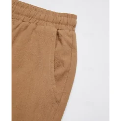 Clearance OUKU Men's Joggers Linen Pants Trousers Summer Pants Casual Pants Pocket Drawstring Elastic Waist Plain Comfort Breathable Home Daily Holiday Basic Casual Black White Inelastic