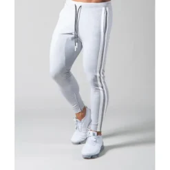 New OUKU Men's Joggers Sweatpants Zipper Ankle Zippers Base Layer Athletic Athleisure Winter Breathable Soft Sweat wicking Fitness Gym Workout Running Slim Fit Sportswear Activewear Stripes Black Dark Blue