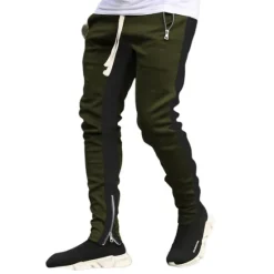 Clearance OUKU Men's Joggers Sweatpants Zipper Pocket Ankle Zippers Bottoms Athletic Athleisure Spring Breathable Moisture Wicking Soft Fitness Gym Workout Running Sportswear Activewear Color Block Red Navy Blue