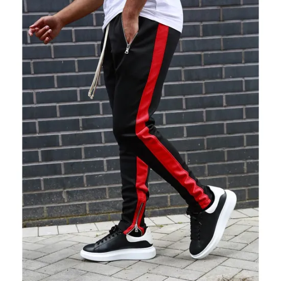 Clearance OUKU Men's Joggers Sweatpants Zipper Pocket Ankle Zippers Bottoms Athletic Athleisure Spring Breathable Moisture Wicking Soft Fitness Gym Workout Running Sportswear Activewear Color Block Red Navy Blue