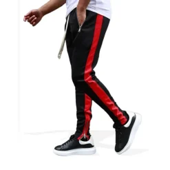 Clearance OUKU Men's Joggers Sweatpants Zipper Pocket Ankle Zippers Bottoms Athletic Athleisure Spring Breathable Moisture Wicking Soft Fitness Gym Workout Running Sportswear Activewear Color Block Red Navy Blue