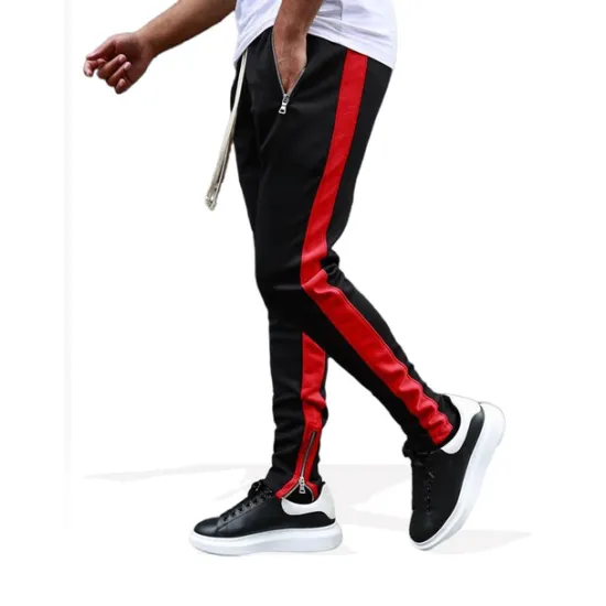 Clearance OUKU Men's Joggers Sweatpants Zipper Pocket Ankle Zippers Bottoms Athletic Athleisure Spring Breathable Moisture Wicking Soft Fitness Gym Workout Running Sportswear Activewear Color Block Red Navy Blue