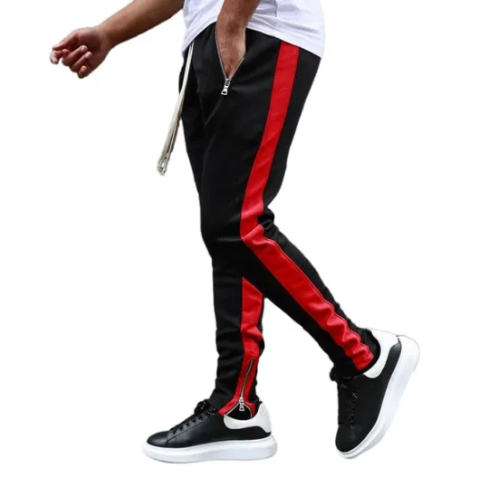Clearance OUKU Men's Joggers Sweatpants Zipper Pocket Ankle Zippers Bottoms Athletic Athleisure Spring Breathable Moisture Wicking Soft Fitness Gym Workout Running Sportswear Activewear Color Block Red Navy Blue