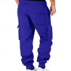 Outlet OUKU Men's Joggers Trousers Cargo Sweatpants Pocket Drawstring Elastic Waist Plain Comfort Sports Outdoor Daily Fashion Casual Black White Micro-elastic