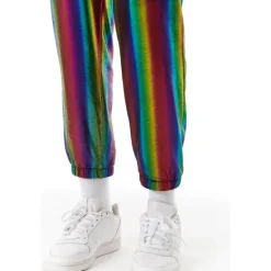 OUKU Men's Joggers Trousers Casual Pants Sequin Pants Drawstring Elastic Waist Shiny Metallic Solid Color Full Length Club Nightclub Disco Lights Casual Trousers Loose Fit Silver Black Micro-elastic