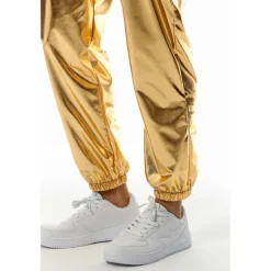 Online OUKU Men's Joggers Trousers Casual Pants Sequin Pants Elastic Waist Elastic Cuff Solid Colored Windproof Breathable Full Length Casual Clubwear Athleisure Loose Fit Silver Gold Micro-elastic