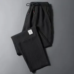 Online OUKU Men's Joggers Trousers Casual Pants Drawstring Elastic Waist Straight Leg Solid Color Comfort Breathable Casual Daily Streetwear Sports Fashion Black Green Micro-elastic