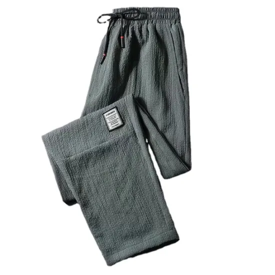 Online OUKU Men's Joggers Trousers Casual Pants Drawstring Elastic Waist Straight Leg Solid Color Comfort Breathable Casual Daily Streetwear Sports Fashion Black Green Micro-elastic