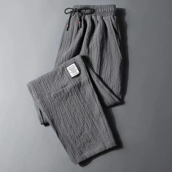 New OUKU Men's Joggers Trousers Casual Pants Drawstring Elastic Waist Straight Leg Solid Color Comfort Breathable Casual Daily Streetwear Sports Fashion Black Green Micro-elastic