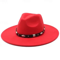 Outlet OUKU Men's Kentucky Derby Hat Sun Hat Cowboy Hat Fedora Trilby Hat Black White Woolen Vintage Style Fashion 18th Century State of Texas Daily Theme Party Solid / Plain Color Sunscreen Cosplay