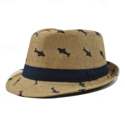 Online OUKU Men's Kentucky Derby Hat Sun Hat Party Hat White khaki Cotton Fashion Casual Street Daily Fish Sunscreen Breathable