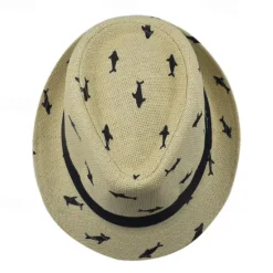 Online OUKU Men's Kentucky Derby Hat Sun Hat Party Hat White khaki Cotton Fashion Casual Street Daily Fish Sunscreen Breathable