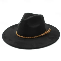 Online OUKU Men's Kentucky Derby Hat Sun Hat Cowboy Hat Fedora Trilby Hat Black Camel Woolen Vintage Style Fashion 18th Century State of Texas Daily Theme Party Solid / Plain Color Sunscreen Cosplay