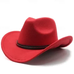 Sale OUKU Men's Kentucky Derby Hat Sun Hat Cowboy Hat Fedora Trilby Hat Black Red Woolen Vintage Style Fashion 18th Century State of Texas Daily Theme Party Solid / Plain Color Sunscreen Cosplay