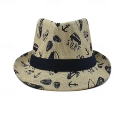 Discount OUKU Men's Kentucky Derby Hat Sun Hat Party Hat Dress Hat White khaki Cotton Fashion Casual Street Daily Coconut Tree Sunscreen Breathable
